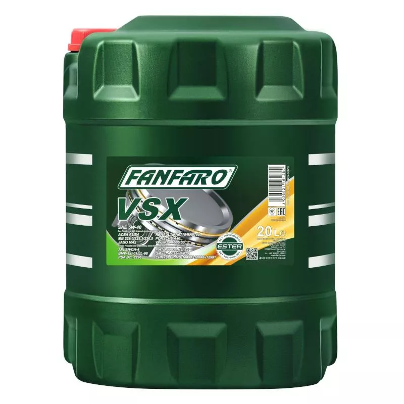 Моторное масло синтетическое FANFARO VSX 5W-40 20 л